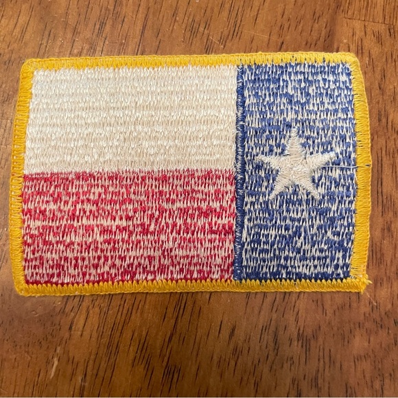 VTG Retro Texas Flag Sew On Patch Applique 3.25”x2.25”Red White Blue Yellow Y1:3 - Picture 6 of 7